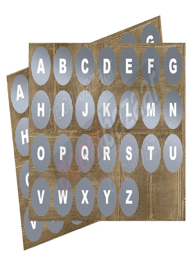 Decalbazaar A to Z Alphabet Round Letter Labels (Set 2), Vinyl Glossy Finish, 1 Inch, Silver, Indoor Outdoor Use - Image 1